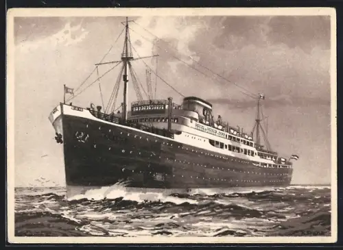 Künstler-AK Passagierschiff M.S. Cordillera in voller Fahrt