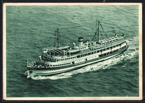 AK Passagierschiff M.S. Jan Molsen auf der Hamburg-Cuxhaven Linie