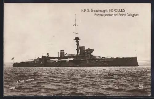 AK Kriegsschiff Hercules, Portant pavillon de l`Amiral Calloghan