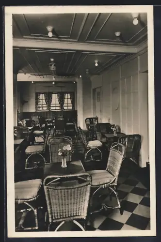 AK Passagierschiff Dresden, Norddeutscher Lloyd Bremen, Veranda-Cafe, Kajütenklasse