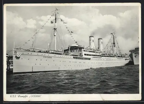 AK Passagierschiff K. d. F. Dampfer Oceana im Hafen