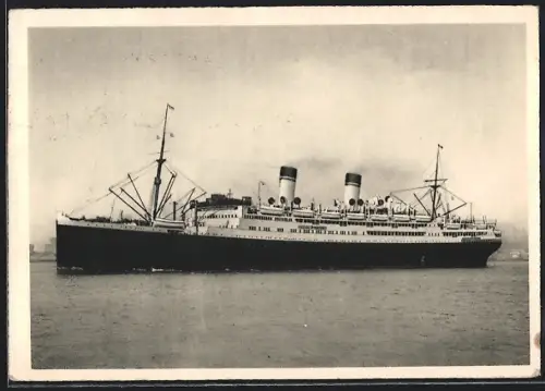 AK Passagierschiff Conte Biancamano auf See