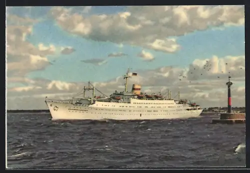 AK Passagierschiff MS Völkerfreundschaft auf See