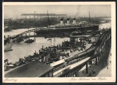 AK Hamburg, Passagierschiff Cap Polonio im Hafen