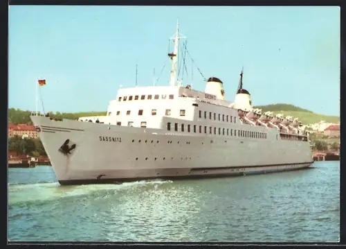 AK Fährschiff Sassnitz in voller Fahrt