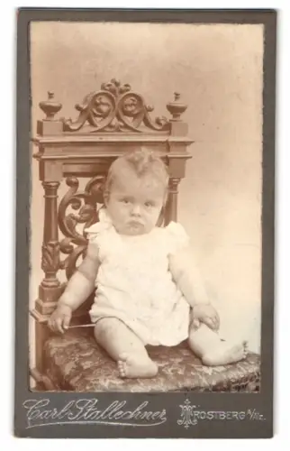 Fotografie Carl Stallechner, Trostberg a. Alz., Kleinkind auf kunstvollem Stuhl