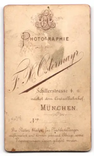 Fotografie F. X. Ostermayr, München, Schillerstr. 4, Junger Mann im Anzug