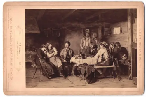 Fotografie Franz Hanfstaengl, München, Residenzstrasse 2, Gemälde: Der Salontiroler, nach F. Defregger, Gasthaus Szene