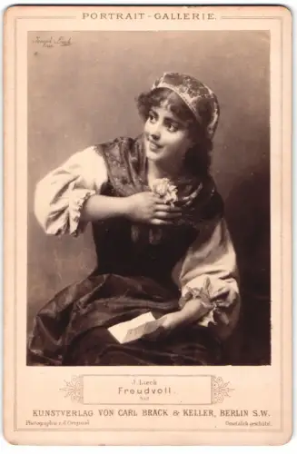 Fotografie Carl Brack, Berlin, Gemälde: Freudvoll, nach J. Lieck
