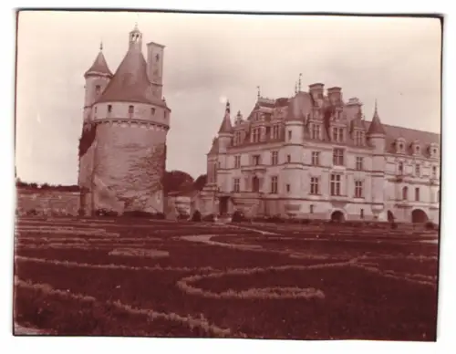 3 Fotografien Ansicht Chenonceaux, Blick auf Schloss Chenonceau