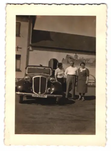 2 Fotografien Auto, Lancia Augusta Cabrio, Kennzeichen: IID-28087