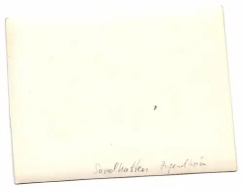 3 Fotografien Ansicht Sandhatten, junge Knaben vor der Jugendherberge, Einweihung der neuen Zimmer 1926