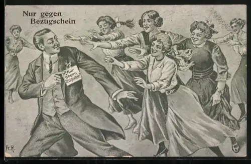 AK Nur gegen Bezugsschein, Jungfrauen jagen Herren, Scherz