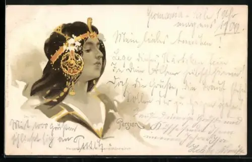 Lithographie Persien, Morgenländische Frauenschönheit