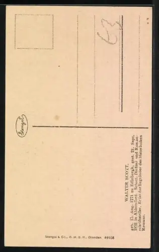 AK Walter Scott, schottischer Dichter