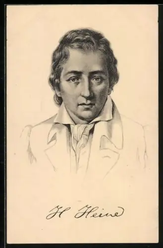 AK Portrait von Heinrich Heine