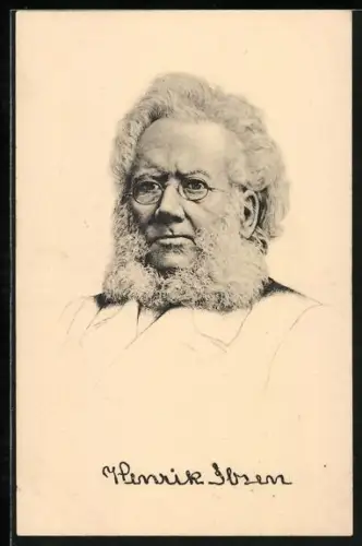 Künstler-AK Bildnis des Norwegischen Dichter's Henrik Ibsen
