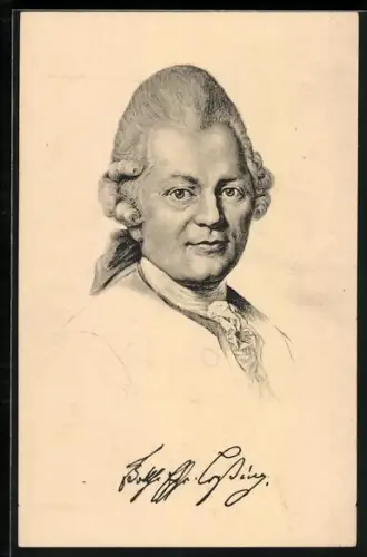 Künstler-AK Gotth. Ephr. Lessing im Portrait