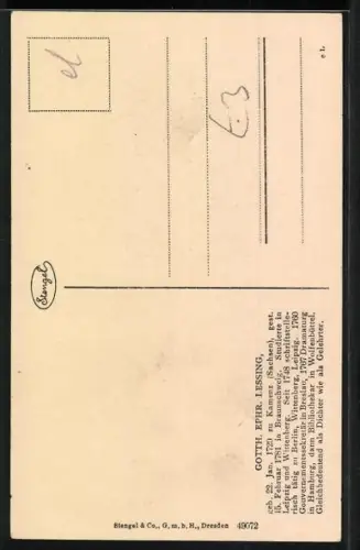 Künstler-AK Gotth. Ephr. Lessing im Portrait