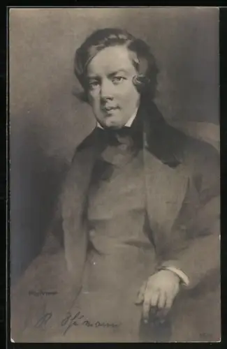 Künstler-AK Robert Schumann, Portrait des Komponisten