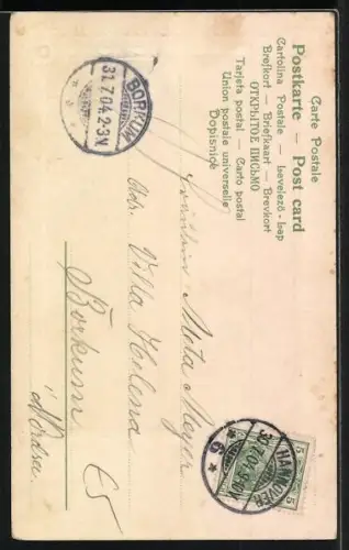 AK Schutzengel behütet das Mädchen, das über den Steg balanciert