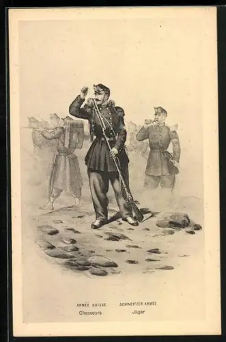 AK Schweizer Armee, Jäger, Infanterie, Uniform
