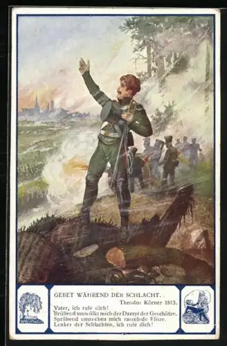 AK Gebet währen der Schlacht, Vater ich rufe dich!..., Theodor Körner 1813