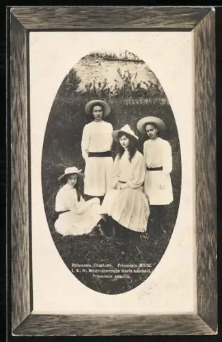 AK Prinzessin Charlotte von Luxemburg mit Prinzessin Hilda und Prinzessin Antonia