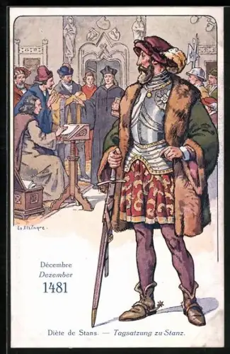 Künstler-AK Stans, Tagsatzung, Diete de Stans 1481