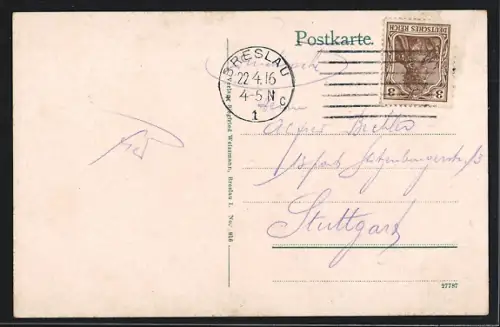 AK Breslau, Flusspartie an der Universität