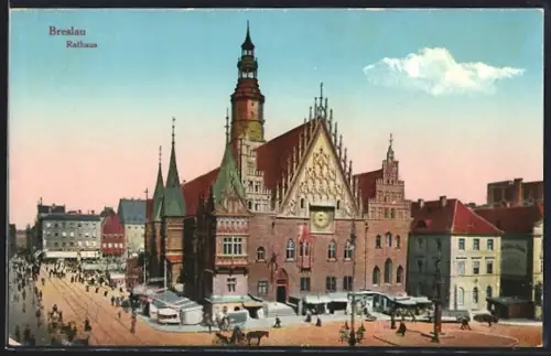 AK Breslau, Blick auf das Rathaus