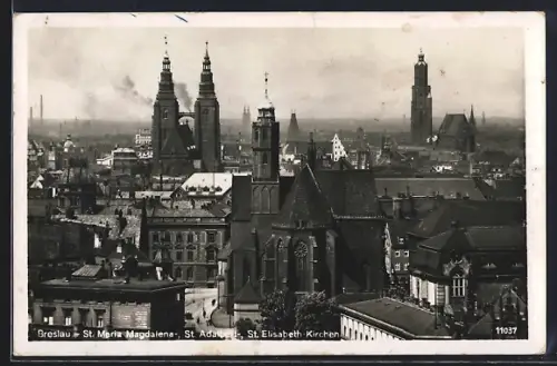 AK Breslau, St. Maria Magdalena, St. Adalbert und St. Elisabeth Kirchen