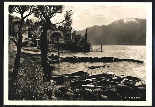 AK San Nazzaro, Seepartie vor Gebirgspanorama
