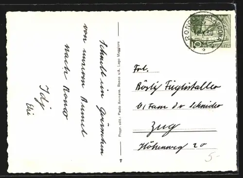 AK Ronco /Lago Maggiore, Panorama mit Kirche