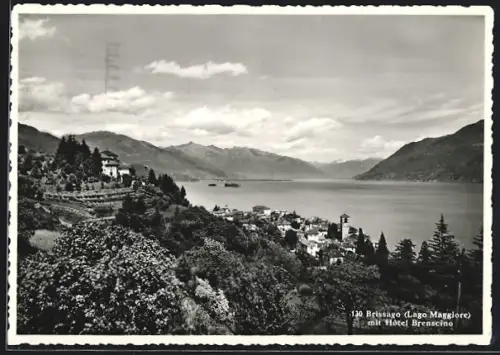 AK Brissago /Lago Maggiore, Ortsansicht mit Hotel Brenscino