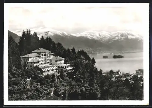 AK Brissago /Tessin, Fliegeraufnahme des Hotel Brenscino