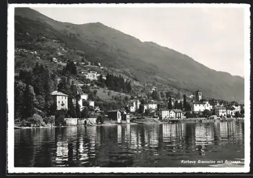 AK Brissago, Panoramablick auf die Stadt mit Kurhaus Brenscino