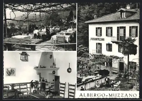 AK Lugano-Muzzano, Albergo Muzzano, Innenansicht, Terrasse
