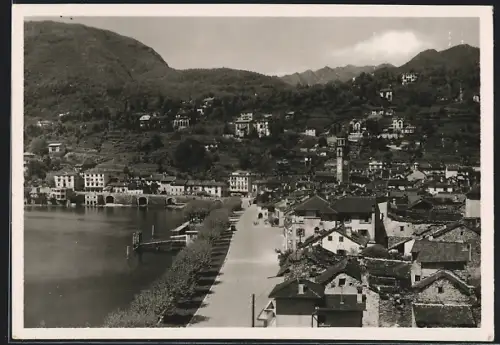 AK Ascona, Ortsansicht mit Uferpromenade
