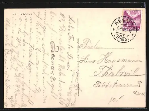 AK Ascona, Ortsansicht mit Uferpromenade