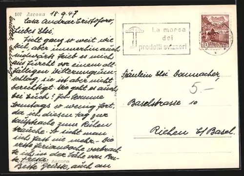 AK Ascona, Ortspartie, Boote im Hafen