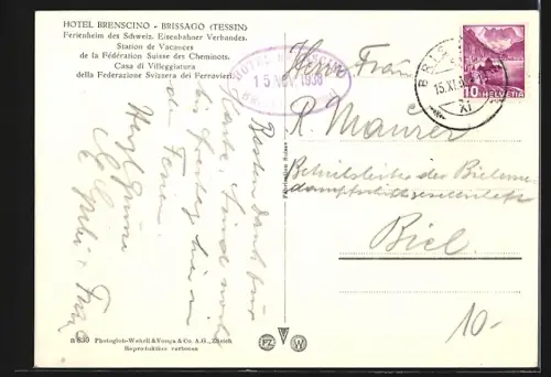 AK Brissago, Ansicht vom Hotel Brenscino