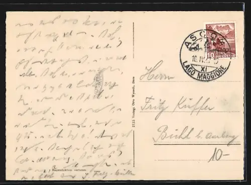 AK Ascona, Kurhaus Collinetta aus der Vogelschau
