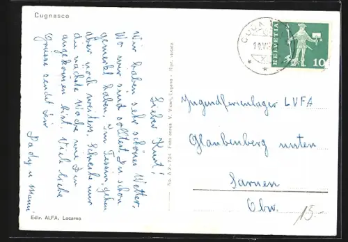 AK Cuganasco, Ortsansicht aus der Luft