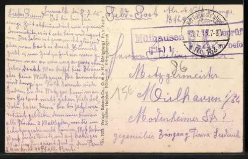 AK Libau, Deutsche Soldaten mit erbeuteten Maschinengewehren