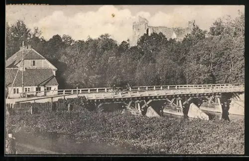AK Doblen, Flusspartie mit Brücke
