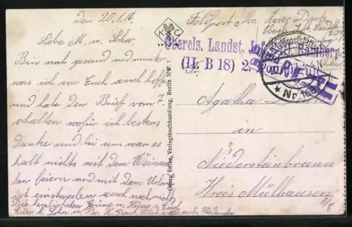 AK Libau, Grosse Strasse mit Weinhandlung H. Kirchhof