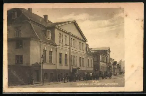 AK Mitau, Poststrasse mit Mädchengymnasium