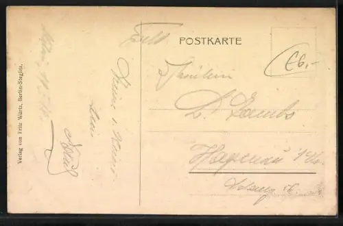 AK Mitau, Poststrasse mit Mädchengymnasium
