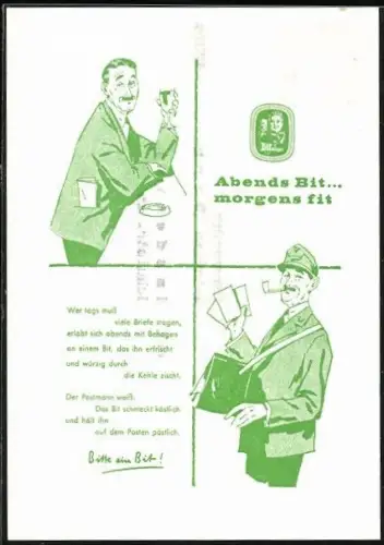AK Münster /Westf., Biergrosshandlung A. Richard KG, Höftestrasse 69-71, Mann mit Bierglas, Brauerei-Werbung